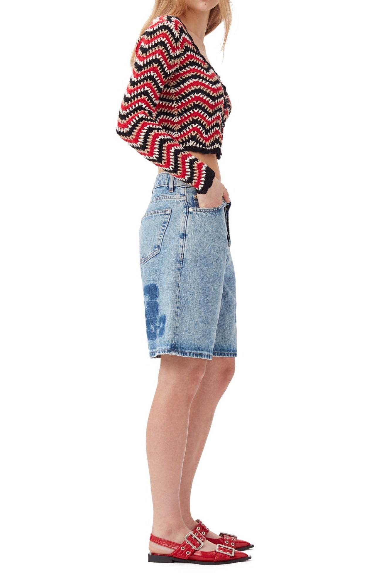 Cardigan en crochet - Racing Red