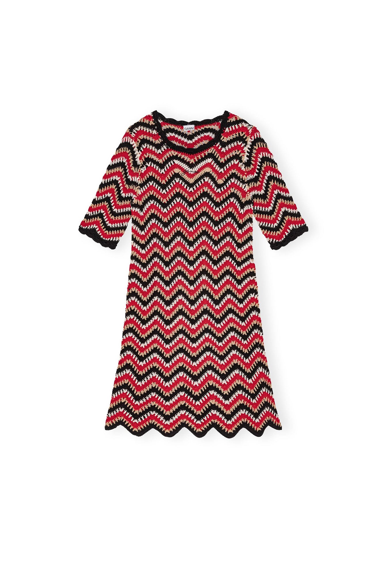 Robe courte en crochet de coton - Racing Red