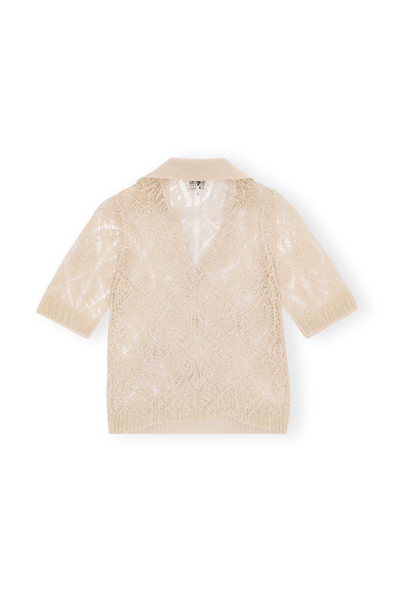 Polo à dentelle en coton - Egret