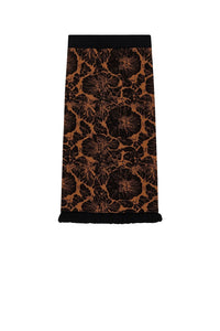 Jupe midi jacquard à volants - Tortoise Shell