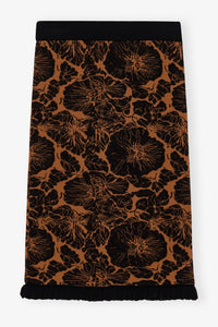 Jupe midi jacquard à volants - Tortoise Shell