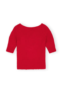 T-shirt à col V en laine - Racing Red