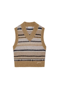 Pull sans manches à rayures en laine - Tiger'S Eye