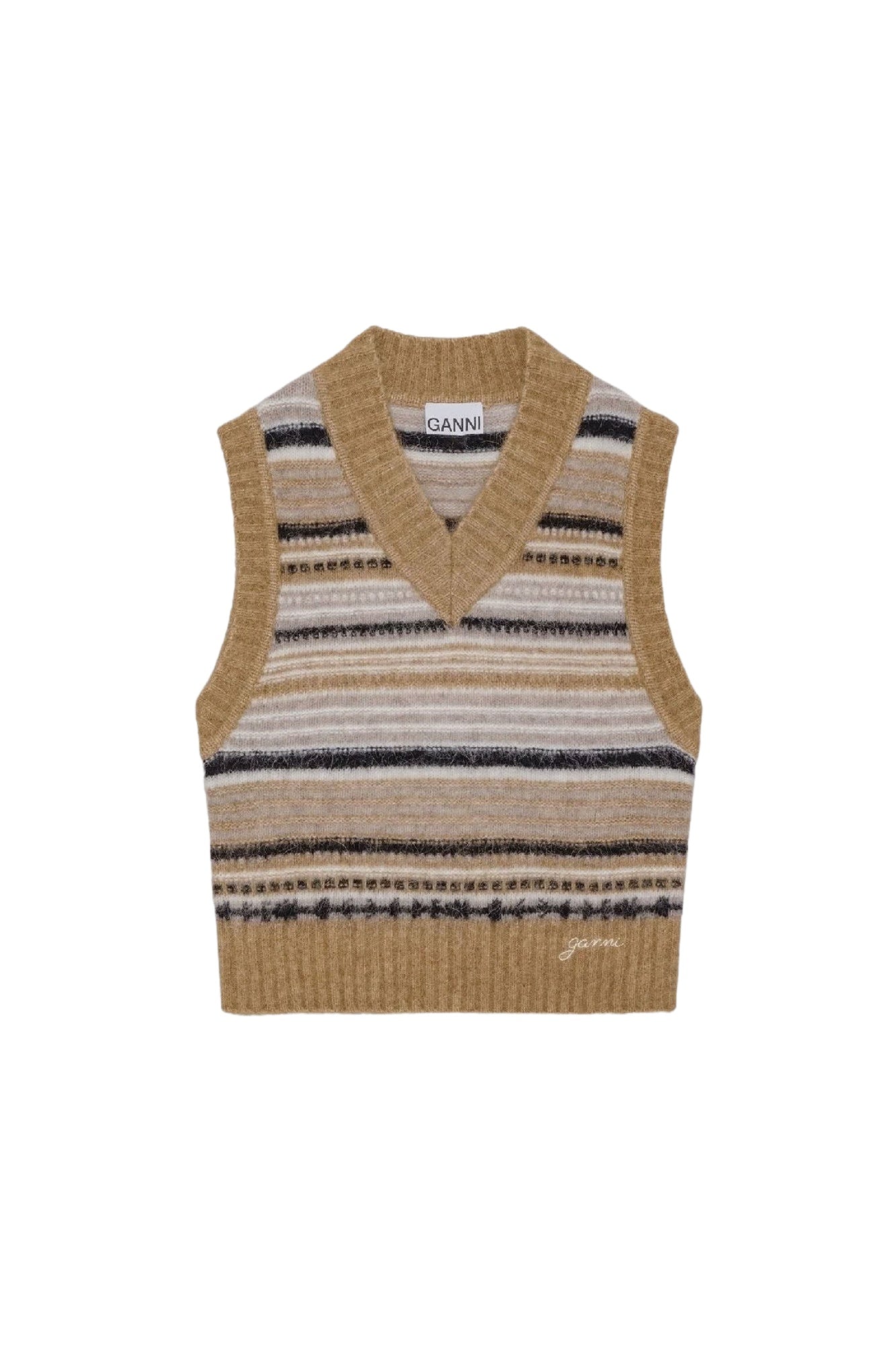 Pull sans manches à rayures en laine - Tiger'S Eye