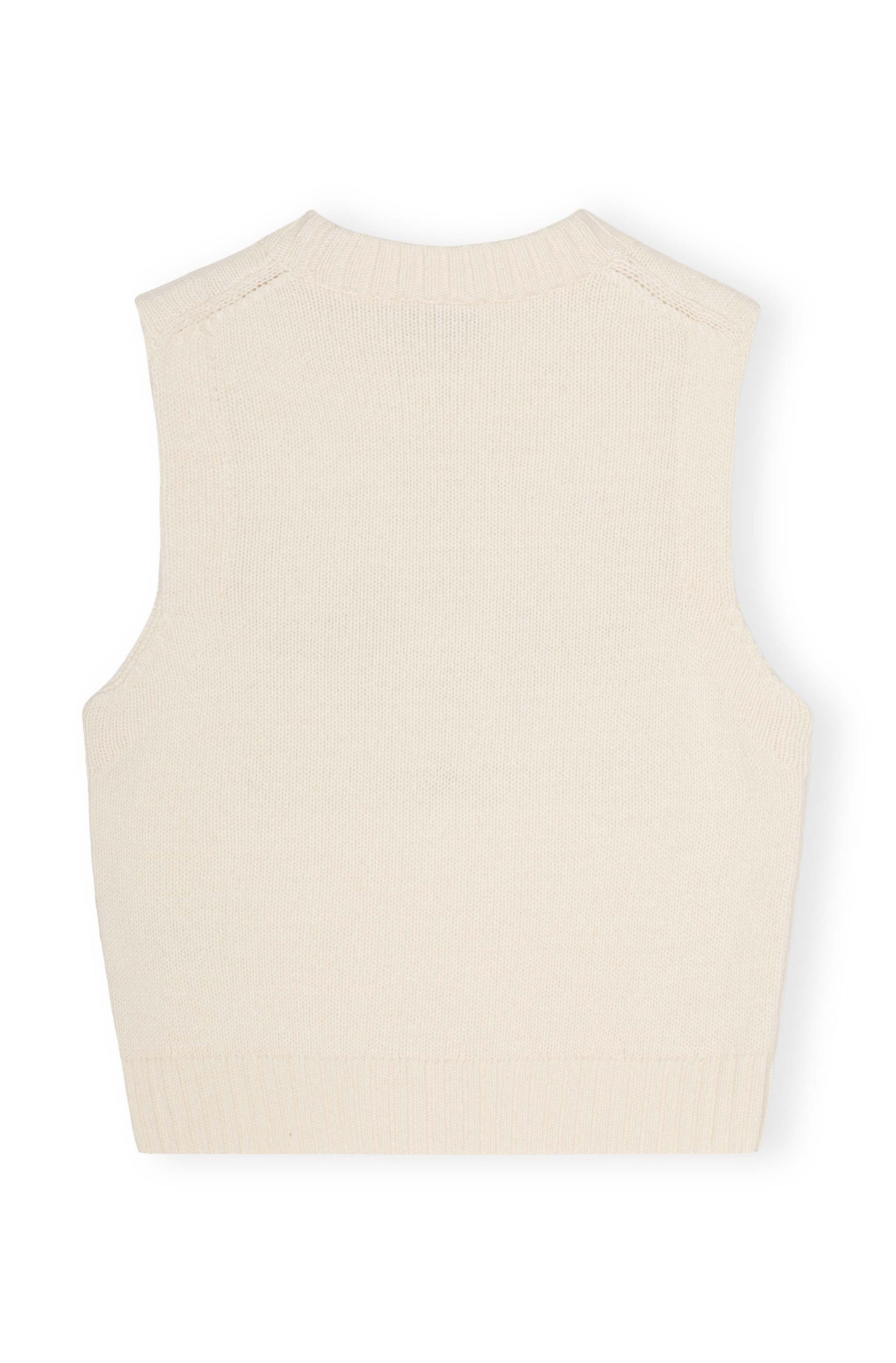Pull sans manches imprimé en laine - Egret