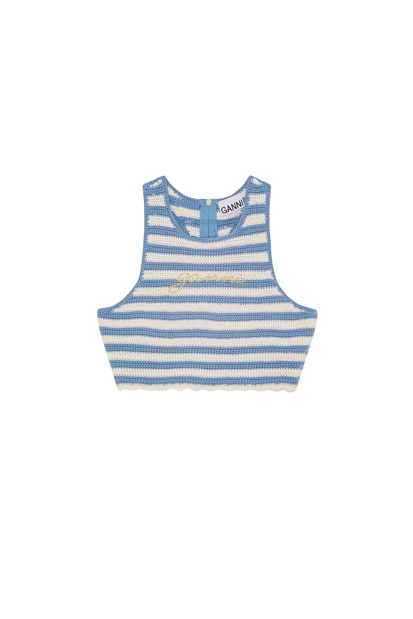 Crochet crop top with swimmer's back - Glacier Lake