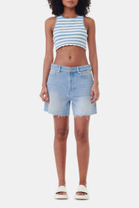 Crochet crop top with swimmer's back - Glacier Lake