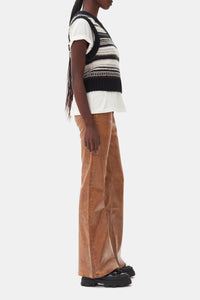 Pull sans manches à rayures en laine - Black