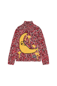Pull à col montant tricoté en laine - Racing Red