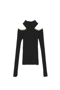 Pull en maille côtelé - Black