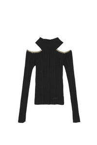 Pull en maille côtelé - Black