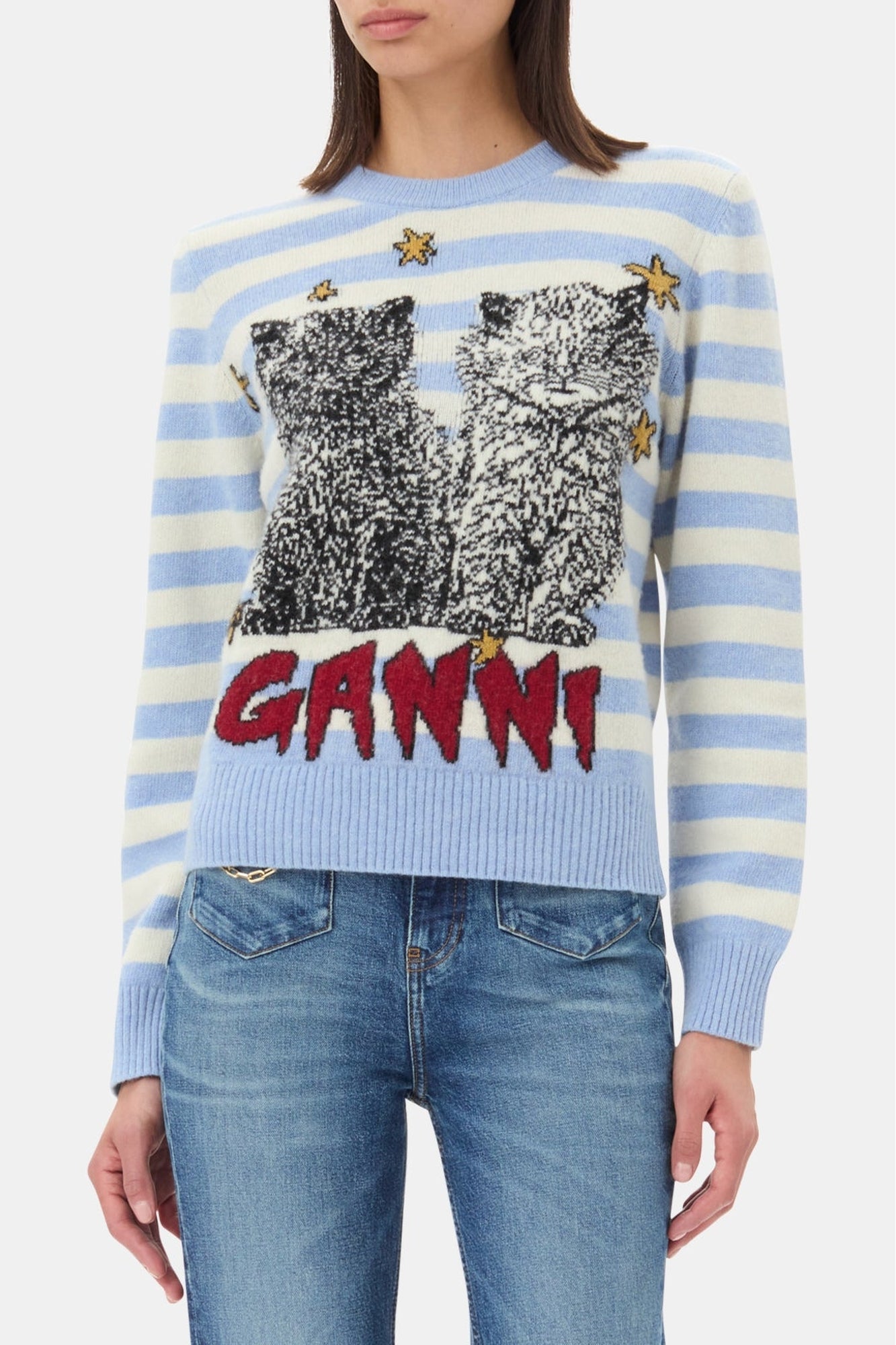 Pull à rayures en laine mélangé - Illusion Blue