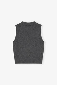 Pull sans manches imprimé en laine - Gray Quill