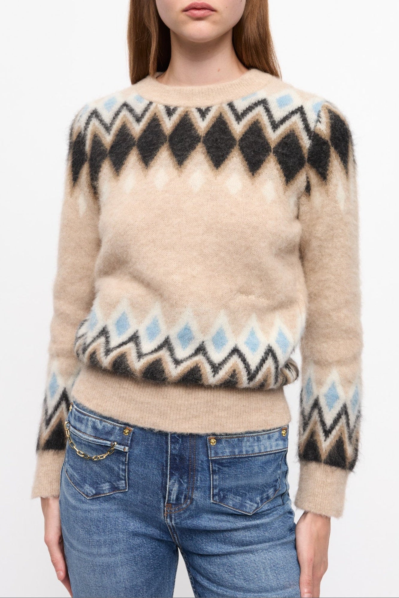 Pull en jacquard de laine - Latte