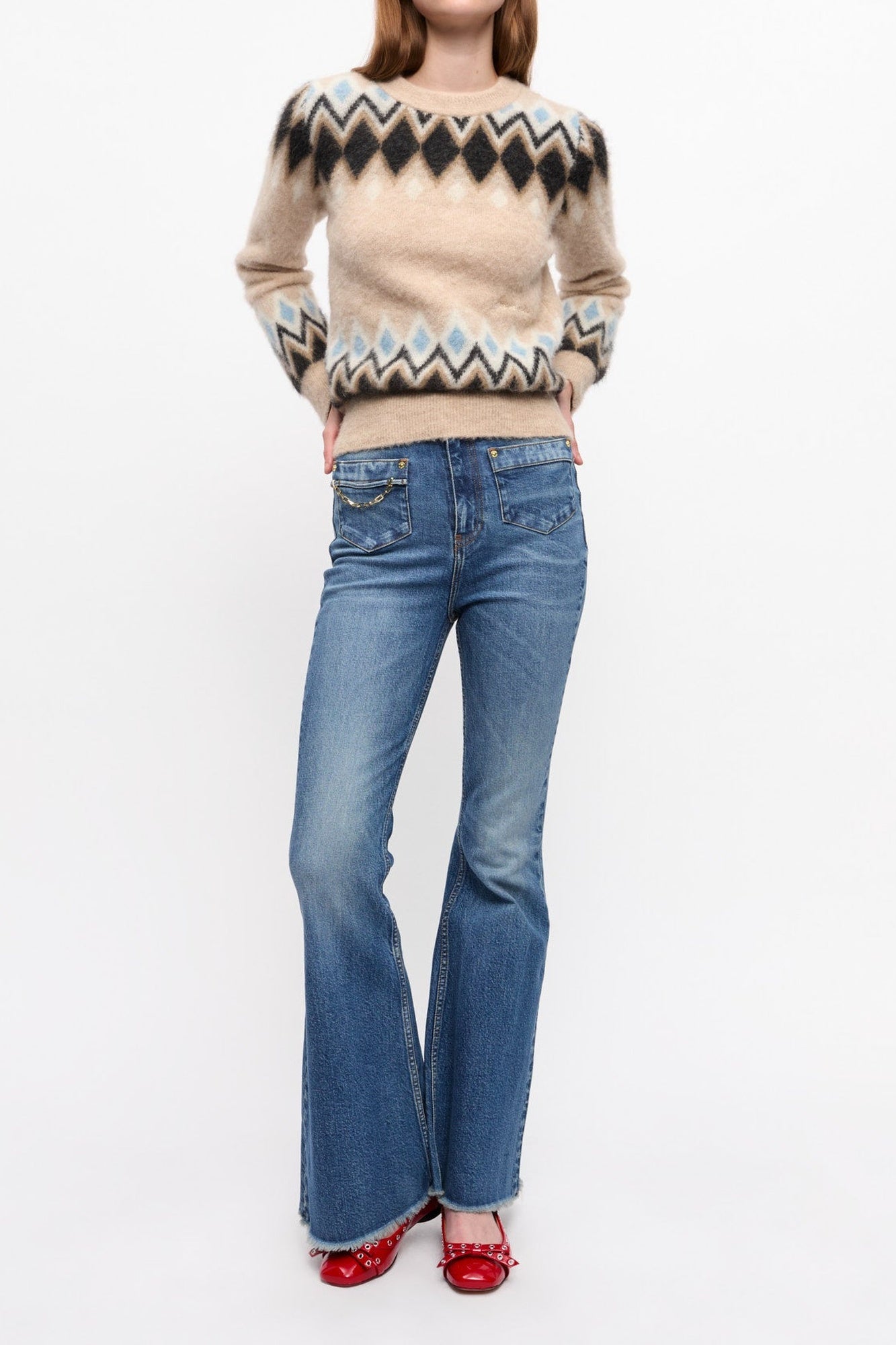 Pull en jacquard de laine - Latte