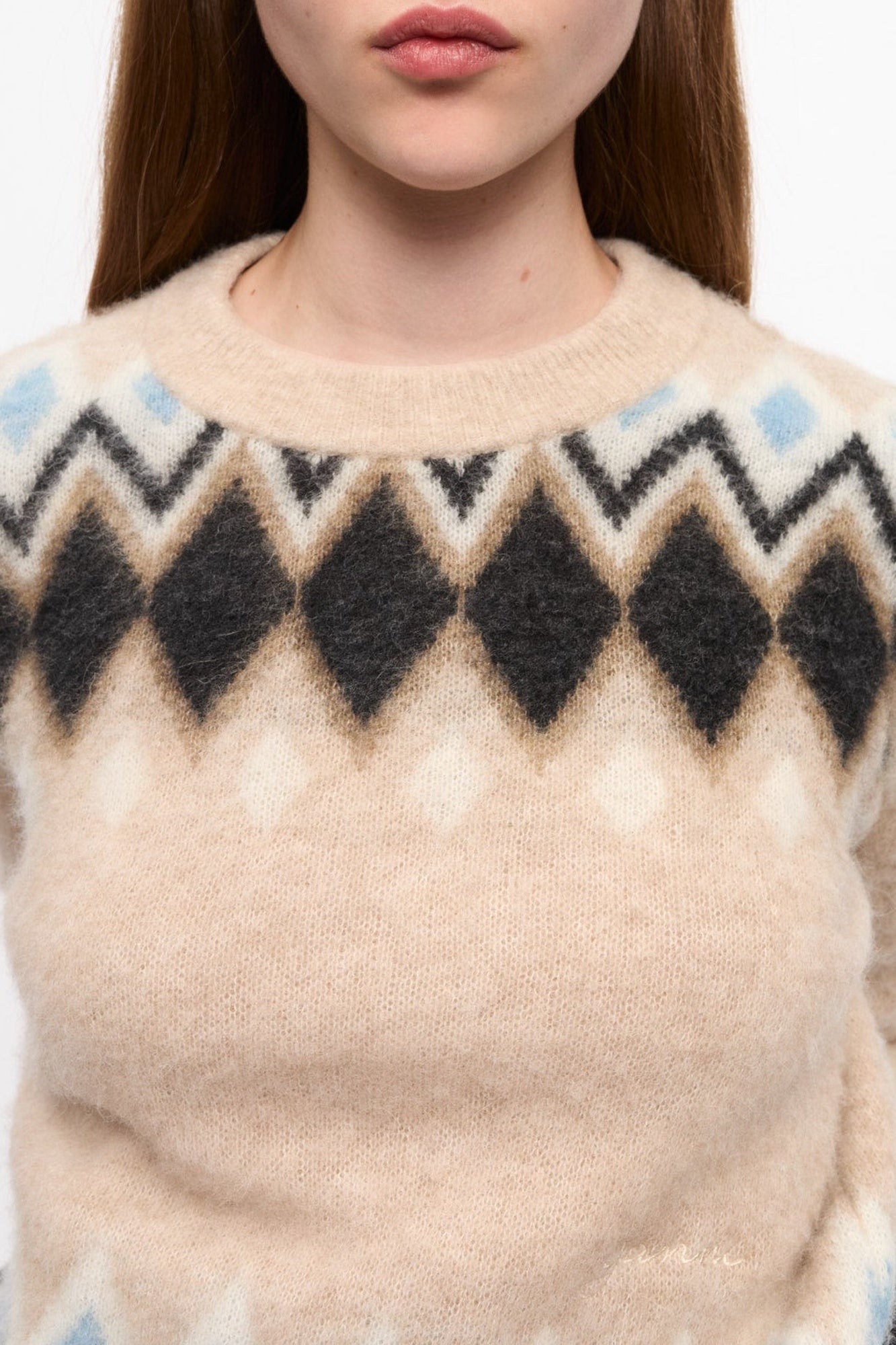 Pull en jacquard de laine - Latte