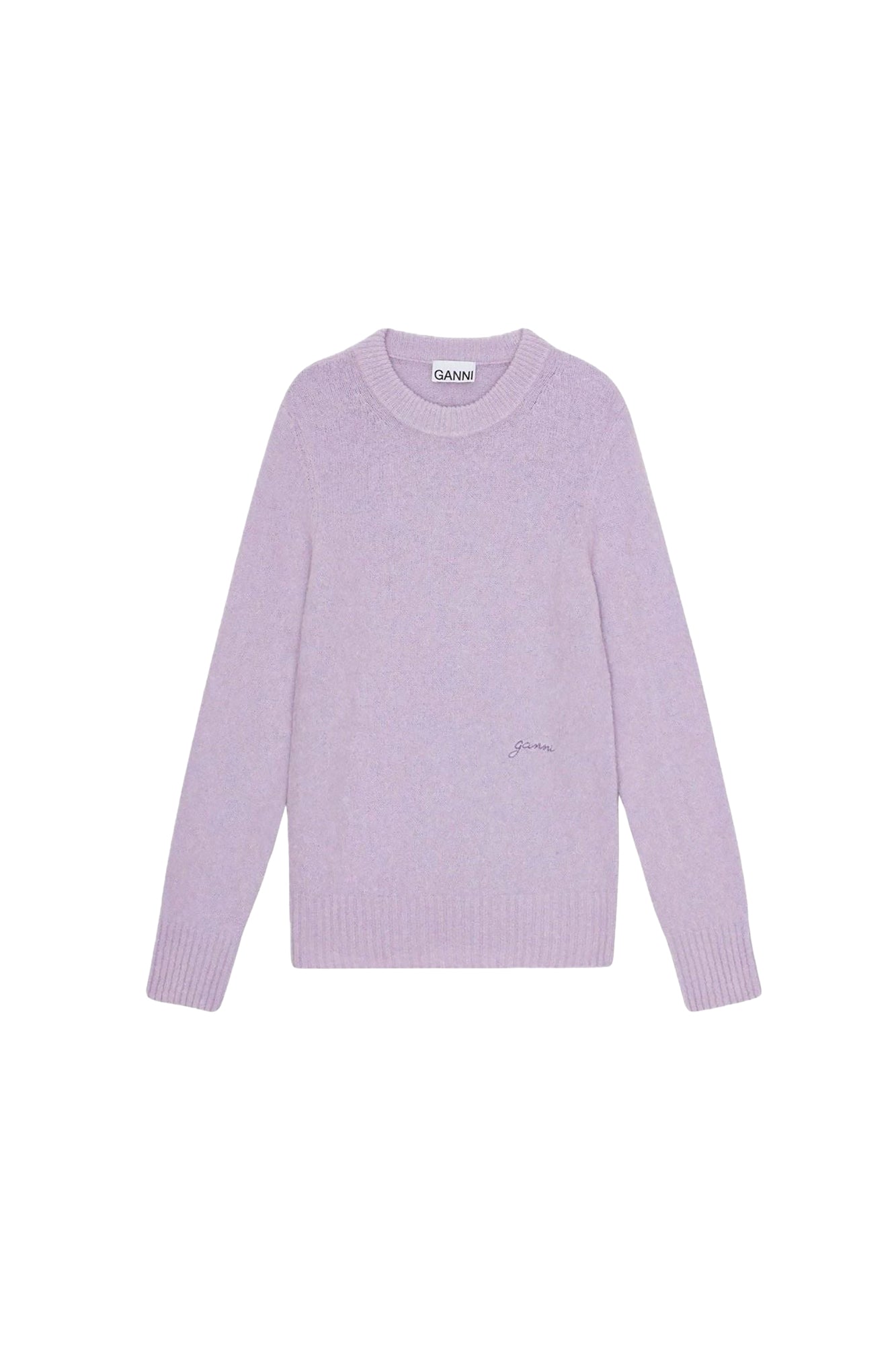 Wool round-neck jumper - Lavender Blue