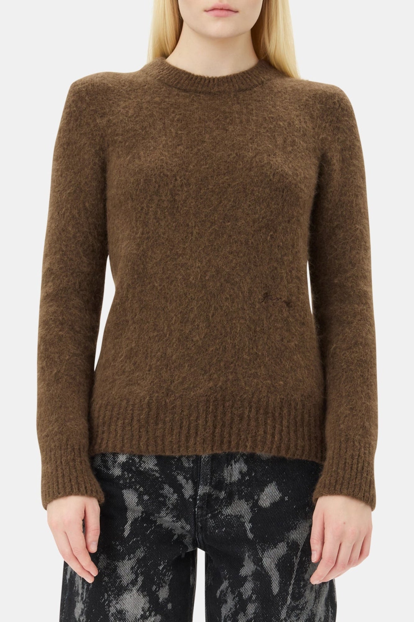 Wool round-neck jumper - Rain Drum