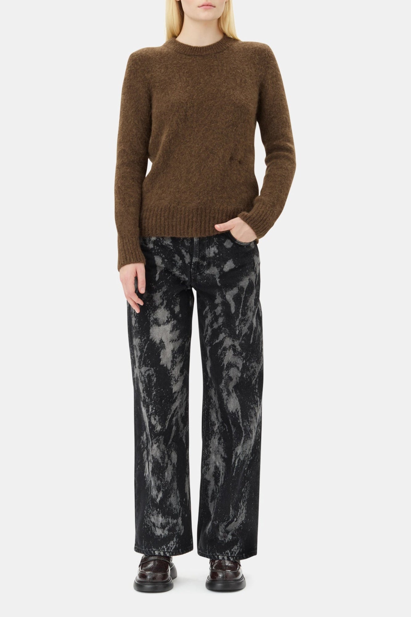 Wool round-neck jumper - Rain Drum