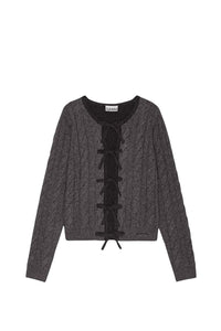 Cardigan à cordons en laine et cachemire - Phantom