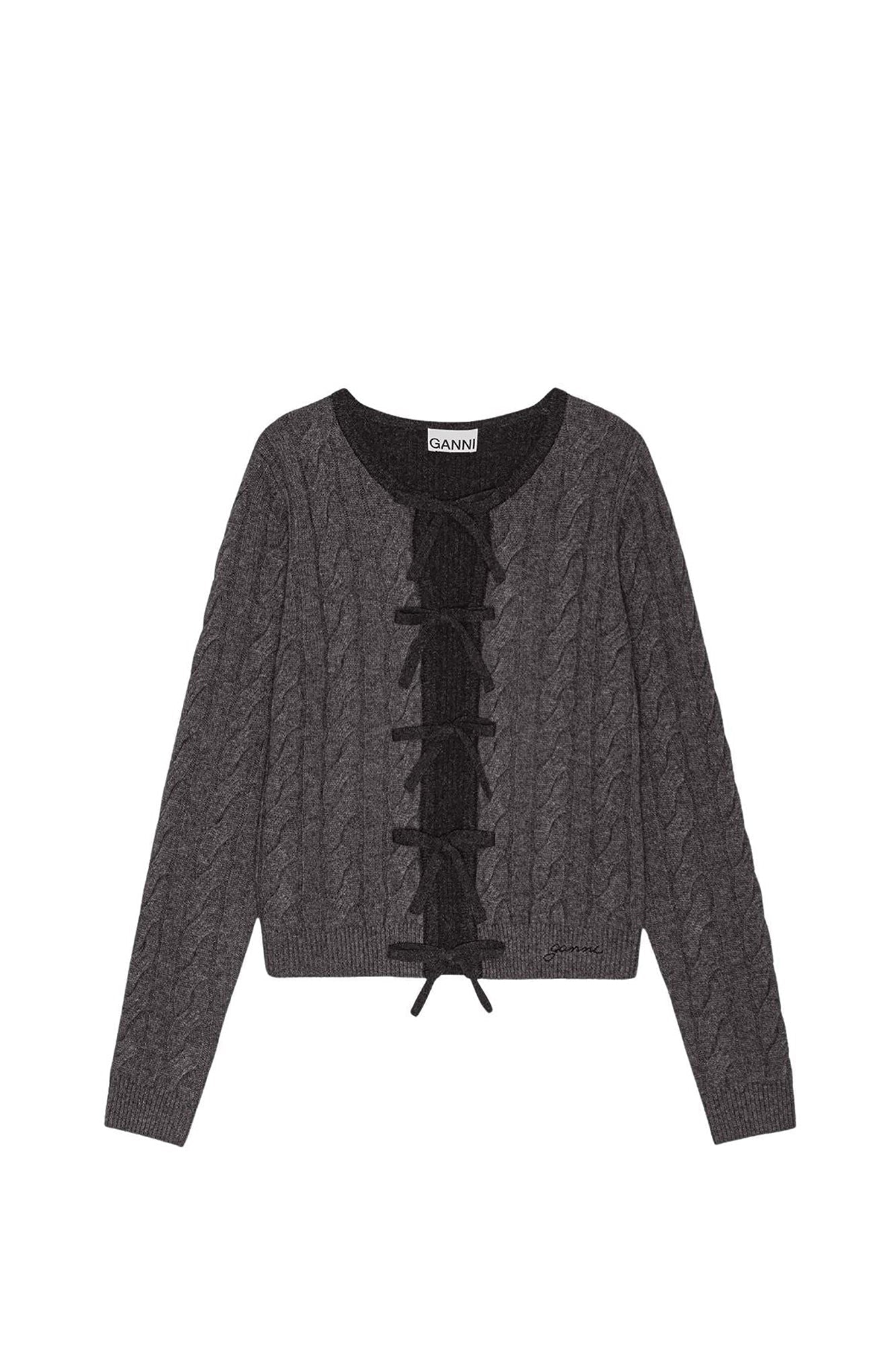 Cardigan à cordons en laine et cachemire - Phantom