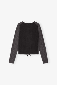 Cardigan à cordons en laine et cachemire - Phantom