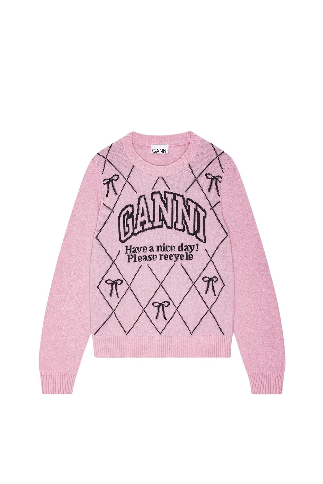 Pull à col rond en laine mélangé - Mauve Chalk