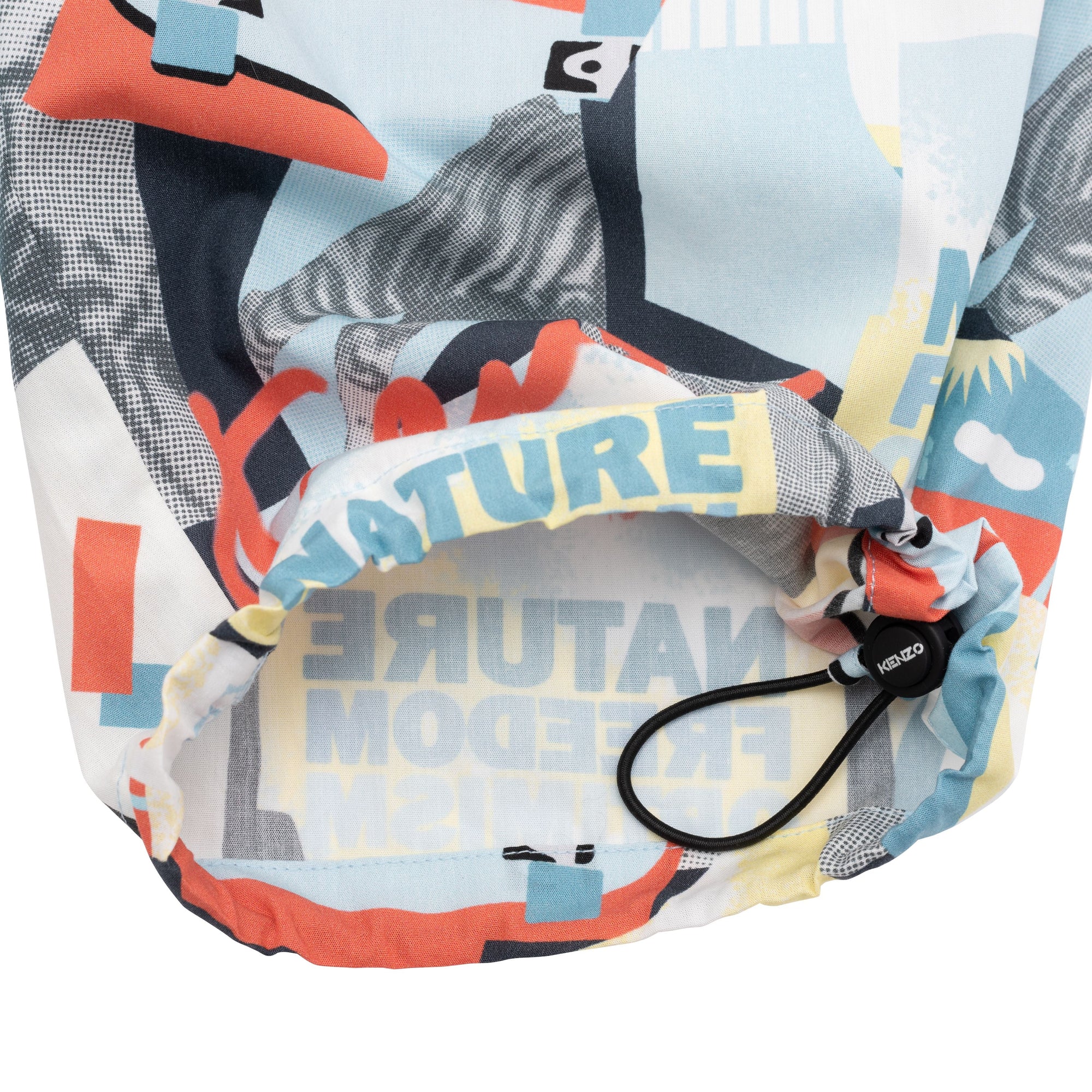 Short en popeline avec imprimé urban - Bleu Clair