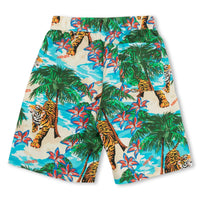 Cotton summer print swim shorts - Natural