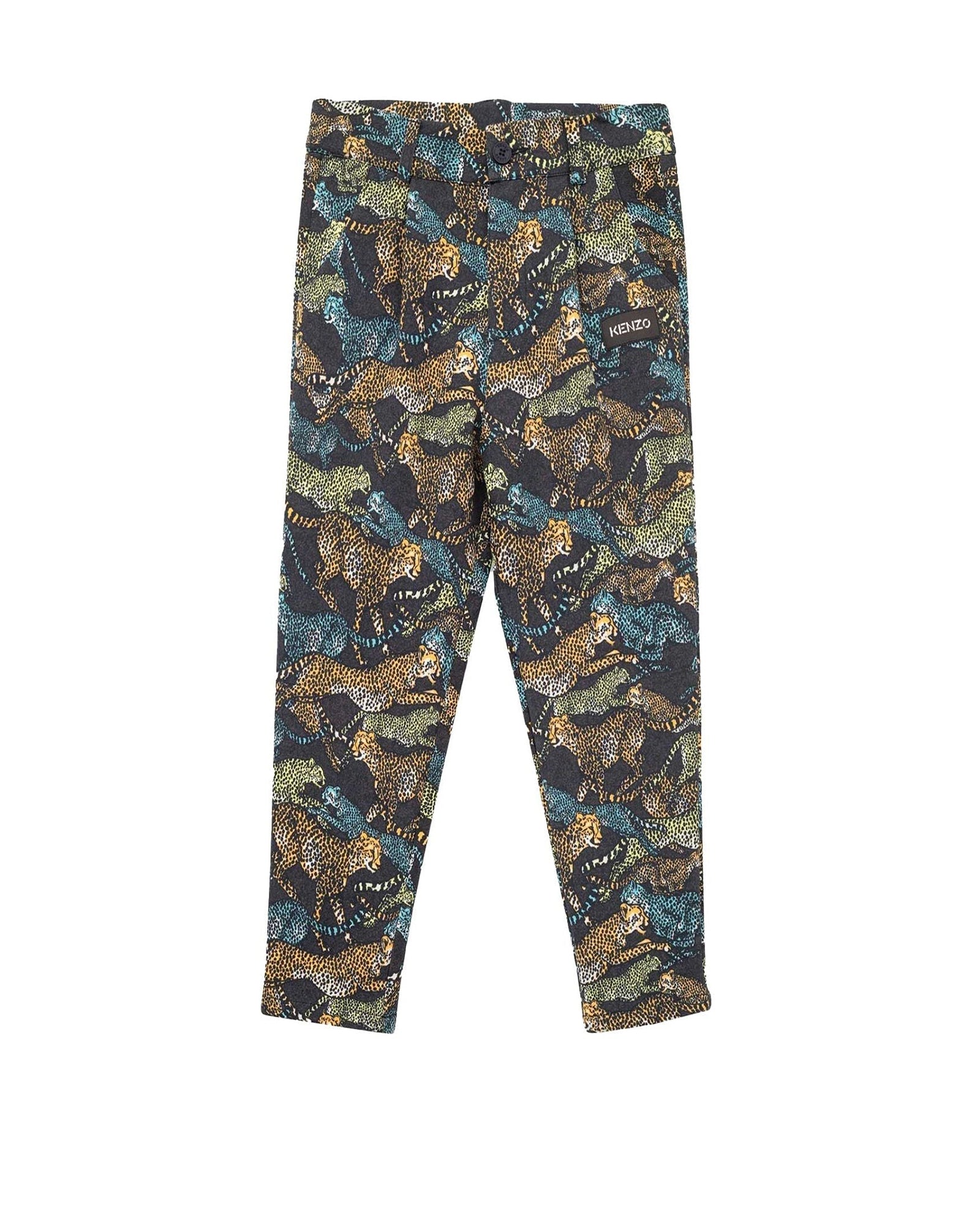 Pantalon en interlock imprimé Felines - Gris taupe