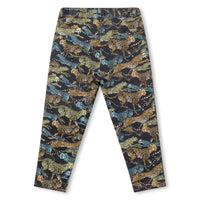 Pantalon en interlock imprimé Felines - Gris taupe
