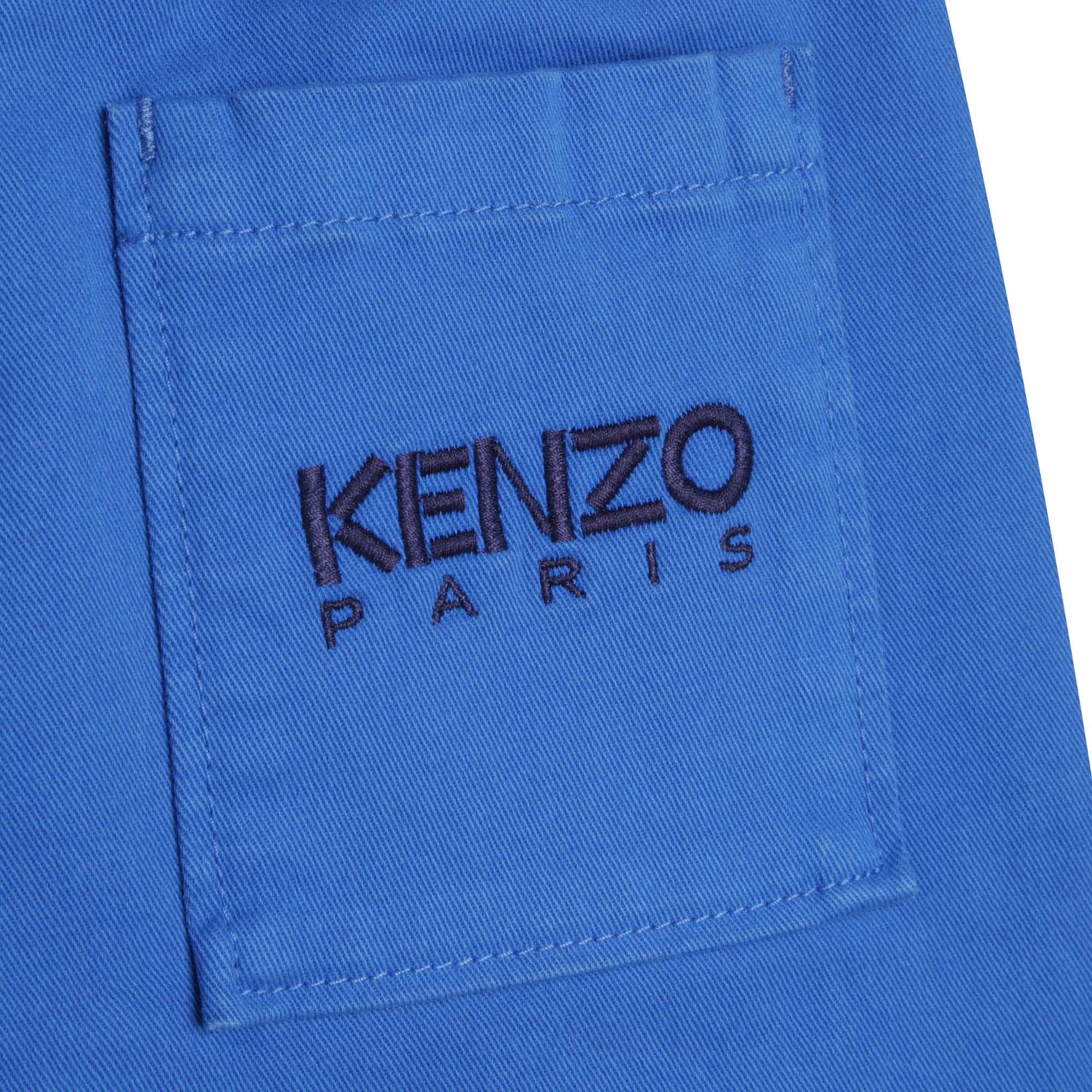Bermuda taille élastiquée en coton - Bleu Cobalt