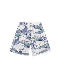 Full cotton print Bermuda shorts - Glacier Blue