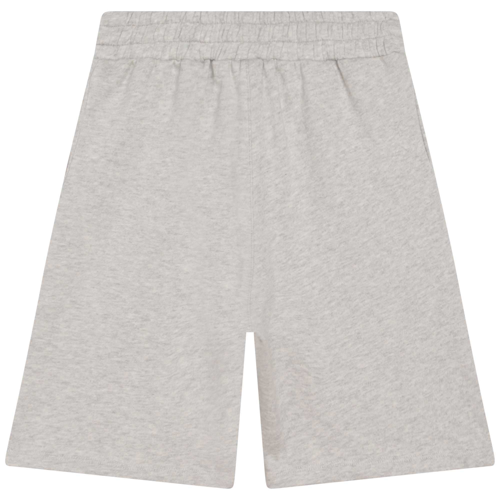 Lightweight mottled fleece shorts - Ecru Chiné
