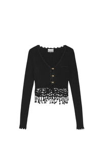 Cardigan en crochet - Black