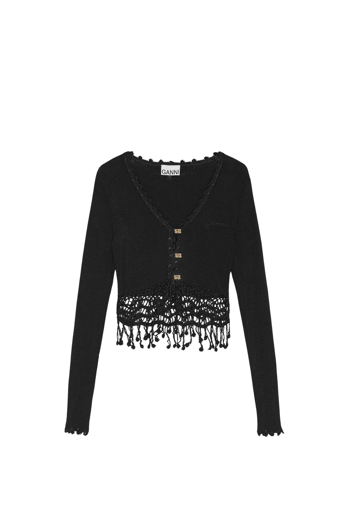 Cardigan en crochet - Black