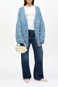 Cardigan tricoté en denim - Light Indigo