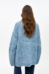 Cardigan tricoté en denim - Light Indigo