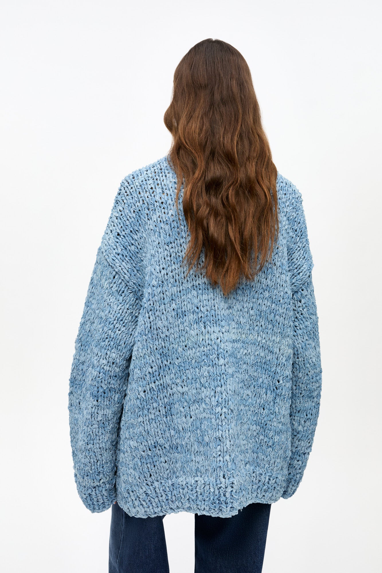 Cardigan tricoté en denim - Light Indigo