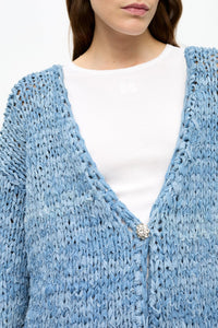 Knitted denim cardigan - Light Indigo