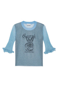Jacquard top - Soft Chambray