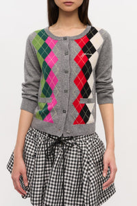 Cardigan à carreaux en laine et cachemire - Paloma Melange