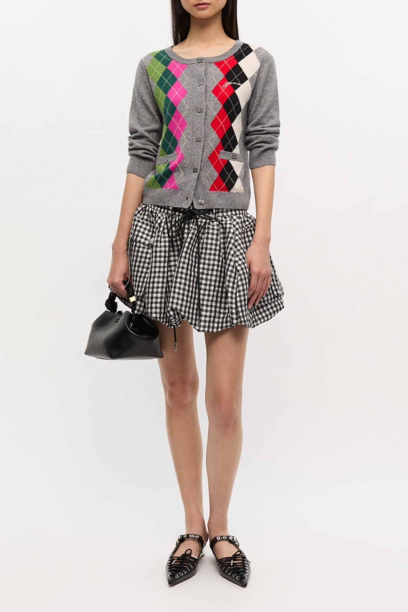 Cardigan à carreaux en laine et cachemire - Paloma Melange