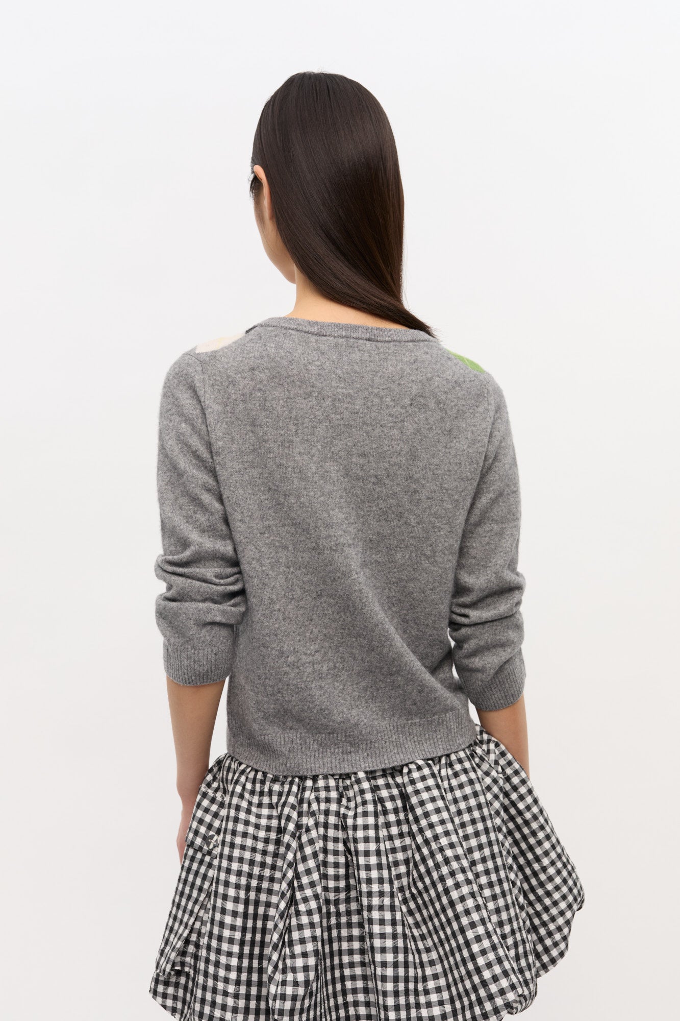 Cardigan à carreaux en laine et cachemire - Paloma Melange
