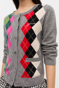 Cardigan à carreaux en laine et cachemire - Paloma Melange
