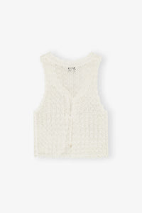 Gilet pointelle en maille - Egret