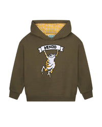 Sweat à capuche en coton - Vert Army