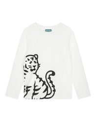 Long-sleeved cotton T-shirt - Ivory