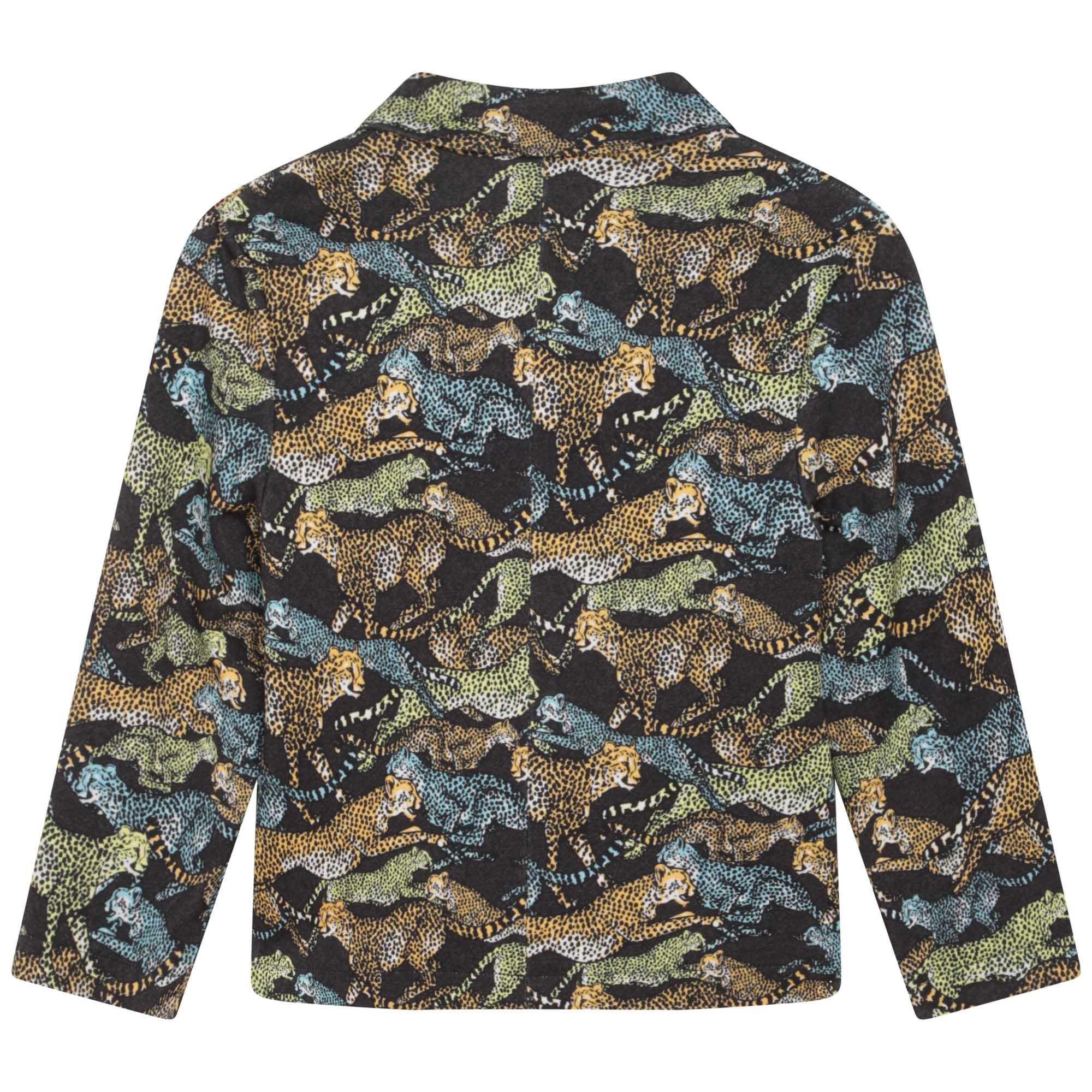 Felines print interlock jacket - Taupe Grey