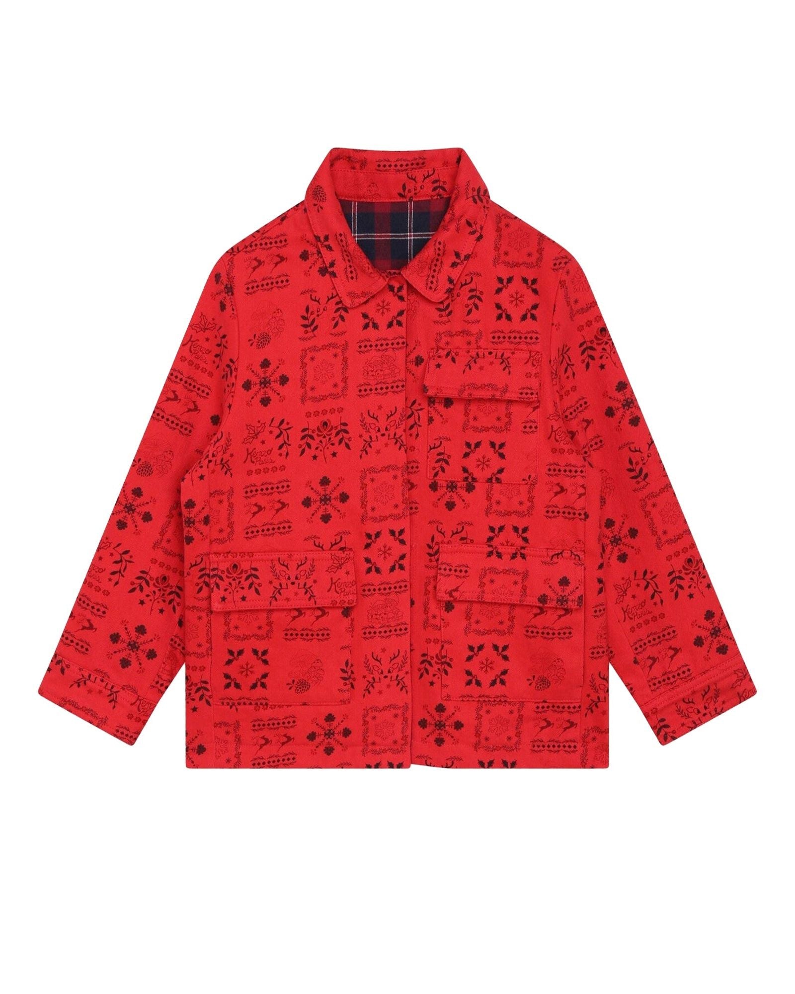 Veste réversible en coton - Rouge foncé